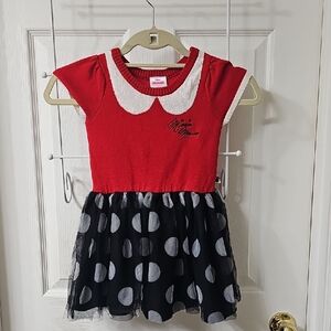 Disney Minnie Red and White Knit Sweater Dress Size 4T